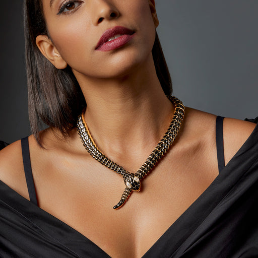 Macklowe Gallery Bulgari "Black Mamba" Black Onyx Serpenti Snake Necklace