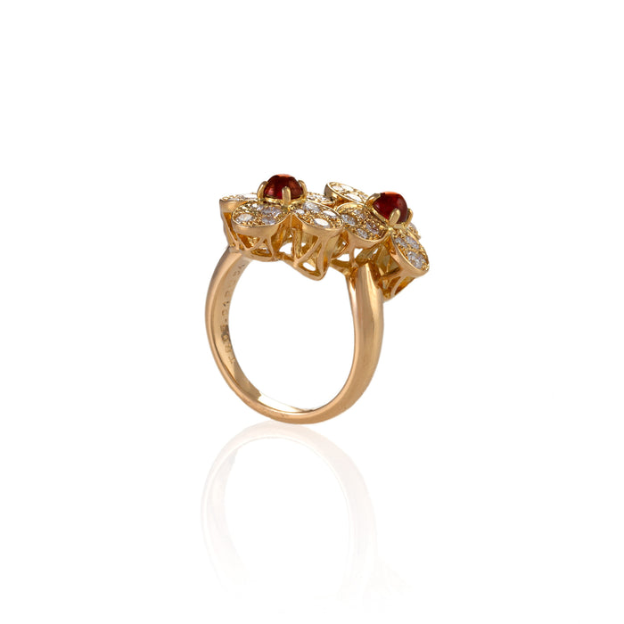 Contemporary Van Cleef & Arpels Ruby and Diamond “Trefle” Ring