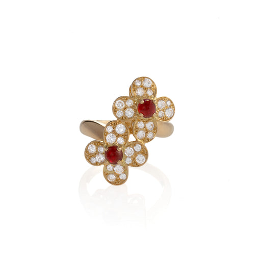 Contemporary Van Cleef & Arpels Ruby and Diamond “Trefle” Ring