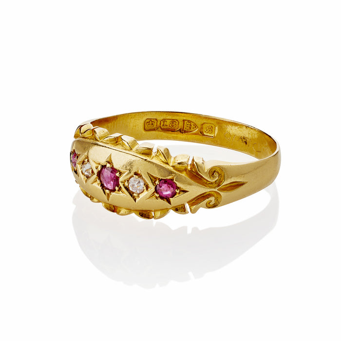 Antique Ruby And Diamond Dinner Ring