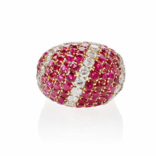 Macklowe Gallery Van Cleef & Arpels Paris Ruby and Diamond Bombé Ring