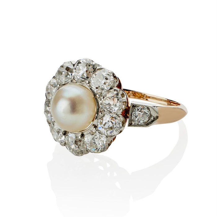 Macklowe Gallery Natural Freshwater Pearl and Diamond Ring