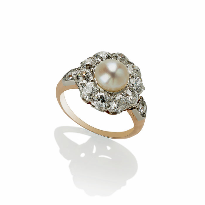 Macklowe Gallery Natural Freshwater Pearl and Diamond Ring