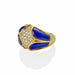 Macklowe Gallery 1970s 18K Gold, Lapis Lazuli and Diamond Bombé Ring