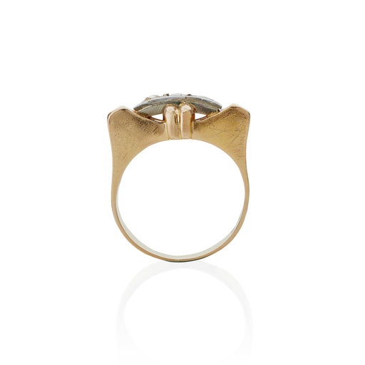 Macklowe Gallery Retro 18K Gold and Rose-cut Diamond Ring