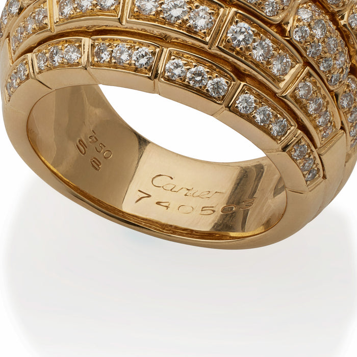 Cartier 5 row diamond ring sale
