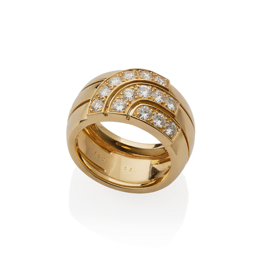 Macklowe Gallery Cartier Paris 18K Gold and Diamond Ring