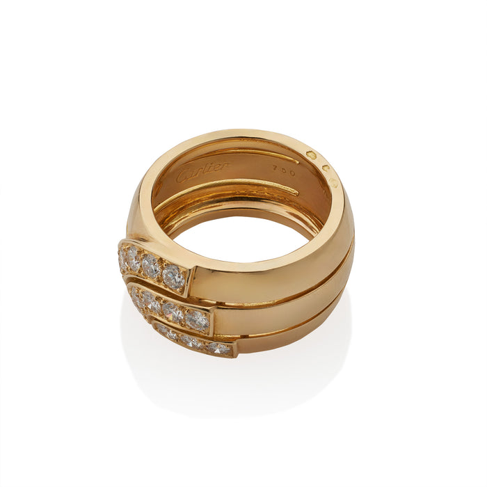Macklowe Gallery Cartier Paris 18K Gold and Diamond Ring