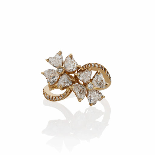 Macklowe Gallery  David Webb Rock Crystal and Hammered Gold Bombé Ring —  MackloweGallery