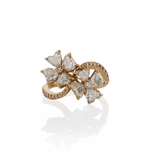 Macklowe Gallery Van Cleef & Arpels Heart Shaped Diamond Flower Ring