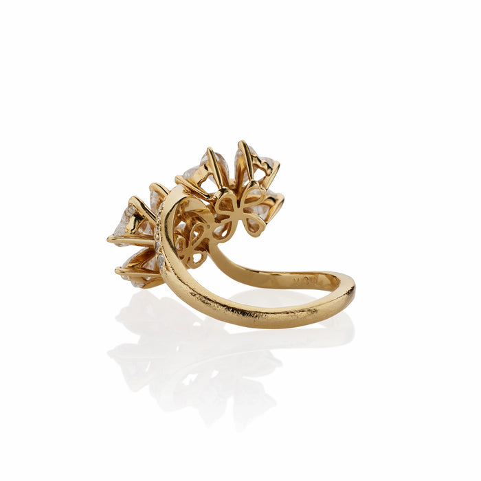 Macklowe Gallery Van Cleef & Arpels Heart Shaped Diamond Flower Ring