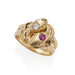 Macklowe Gallery Antique 18K Gold, Ruby and Diamond Double Snake Ring