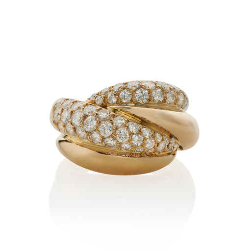 Macklowe Gallery Van Cleef & Arpels Paris 18K Gold and Diamond Bombé Ring