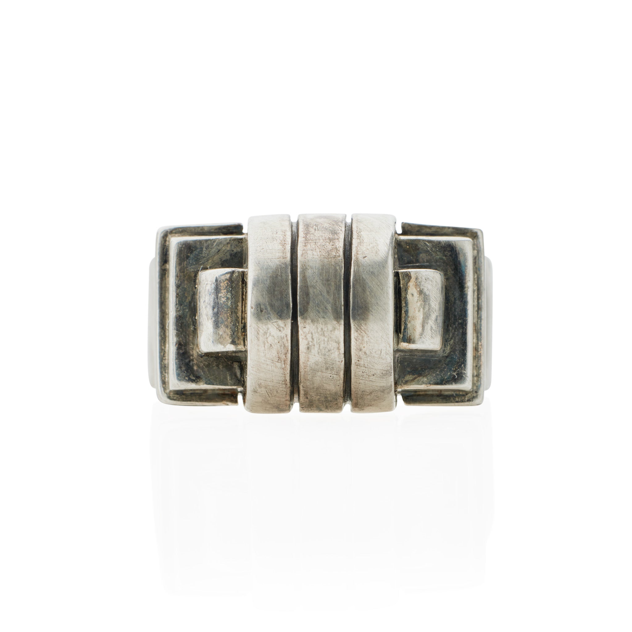 Macklowe Gallery Jean Despres Modernist Silver Ring MackloweGallery