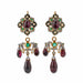 Macklowe Gallery French Renaissance Revival "Holbeinesque" Garnet, Diamond and Enamel Day/Night Girandole Pendant Earrings and Brooch
