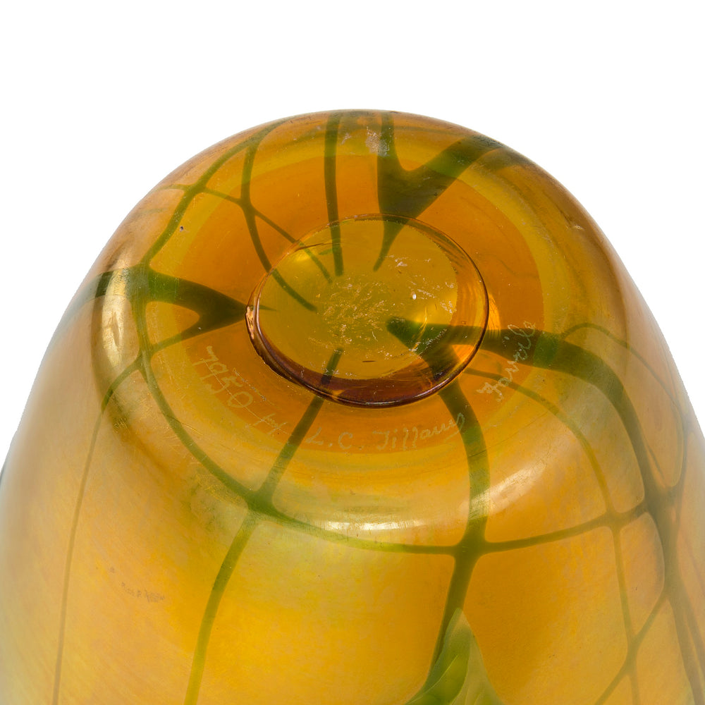 
                      
                        Macklowe Gallery Tiffany Studios New York "Leaf & Vine" Wheel-Carved Favrile Glass Vase
                      
                    