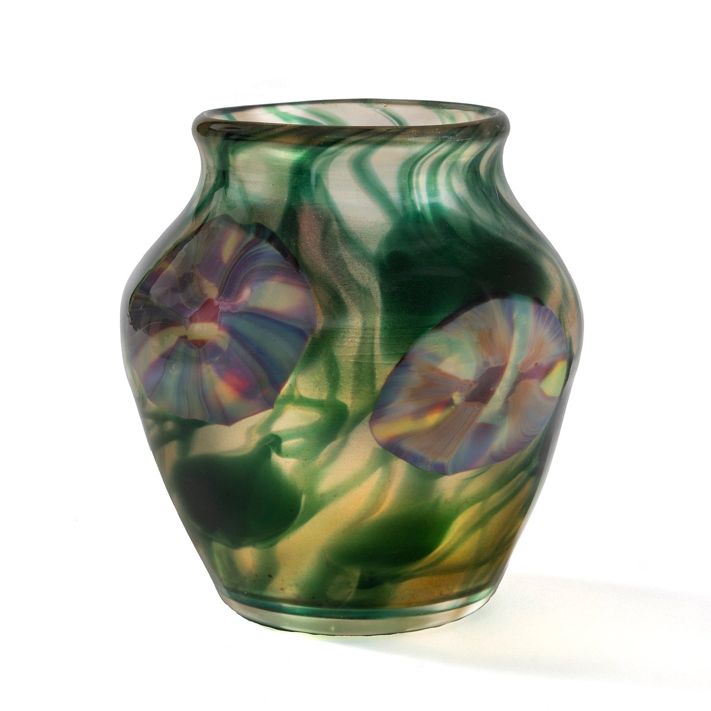 Macklowe Gallery Tiffany Studios New York "Morning Glory" Paperweight Favrile Glass Vase 