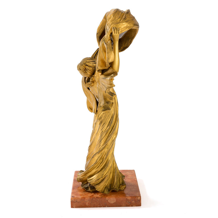 Macklowe Gallery Ernest Wante "Loie Fuller" Gilt Bronze Sculpture