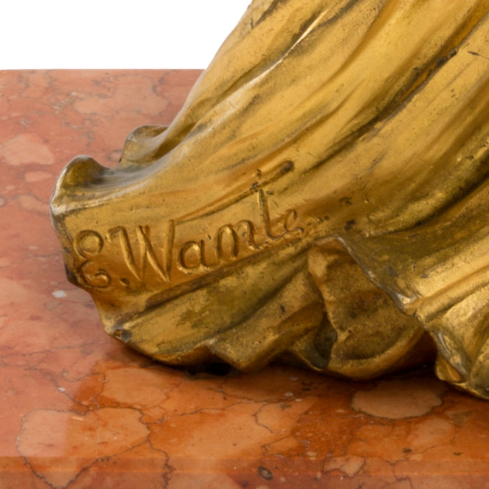 Macklowe Gallery Ernest Wante "Loie Fuller" Gilt Bronze Sculpture