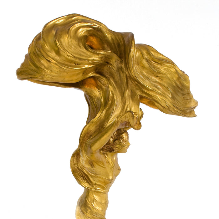 Macklowe Gallery François-Raoul Larche "Loïe Fuller," Gilt Bronze Sculpture