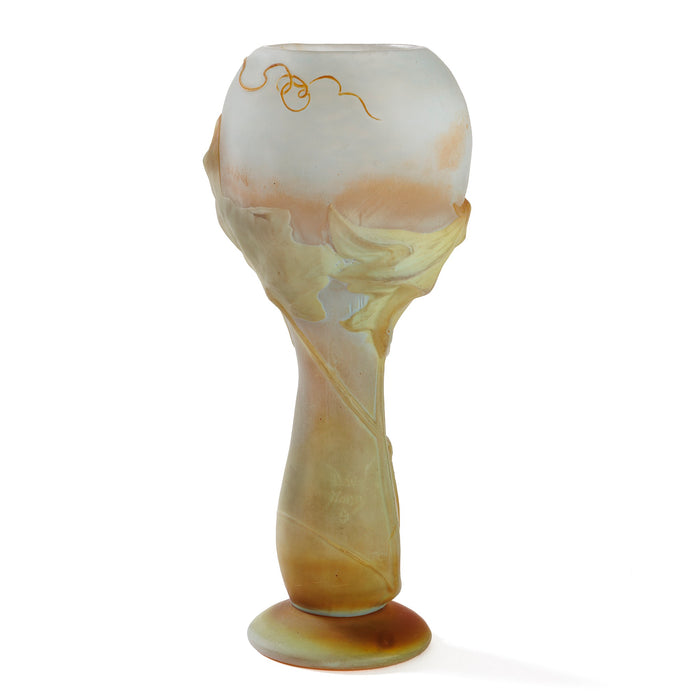 Macklowe Gallery Daum Nancy "Fleur de Coloquinte" Cameo Glass Vase