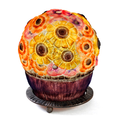Macklowe Gallery Gabriel Argy-Rousseau Pâte de Verre "La Coupe Fleurie" Night Light
