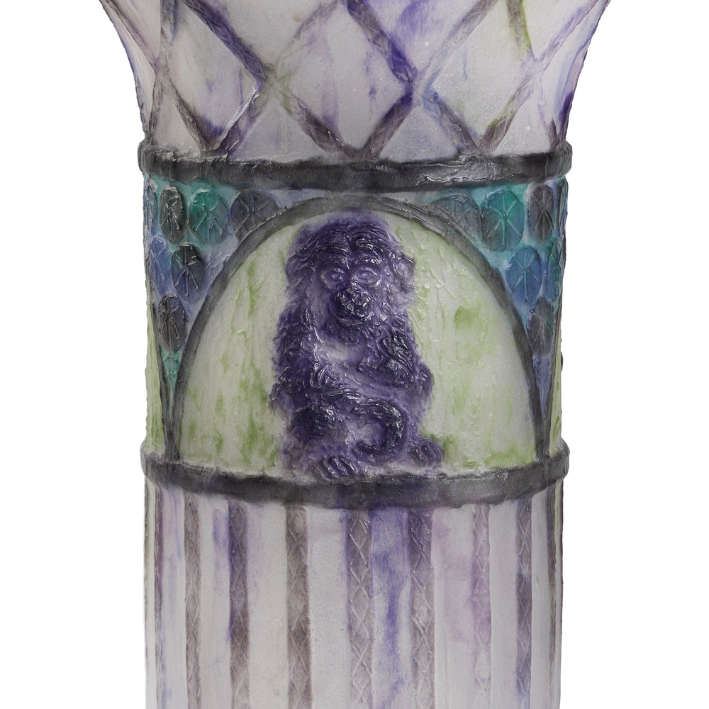 Macklowe Gallery Gabriel Argy-Rousseau "Singes" Pate de Verre Vase