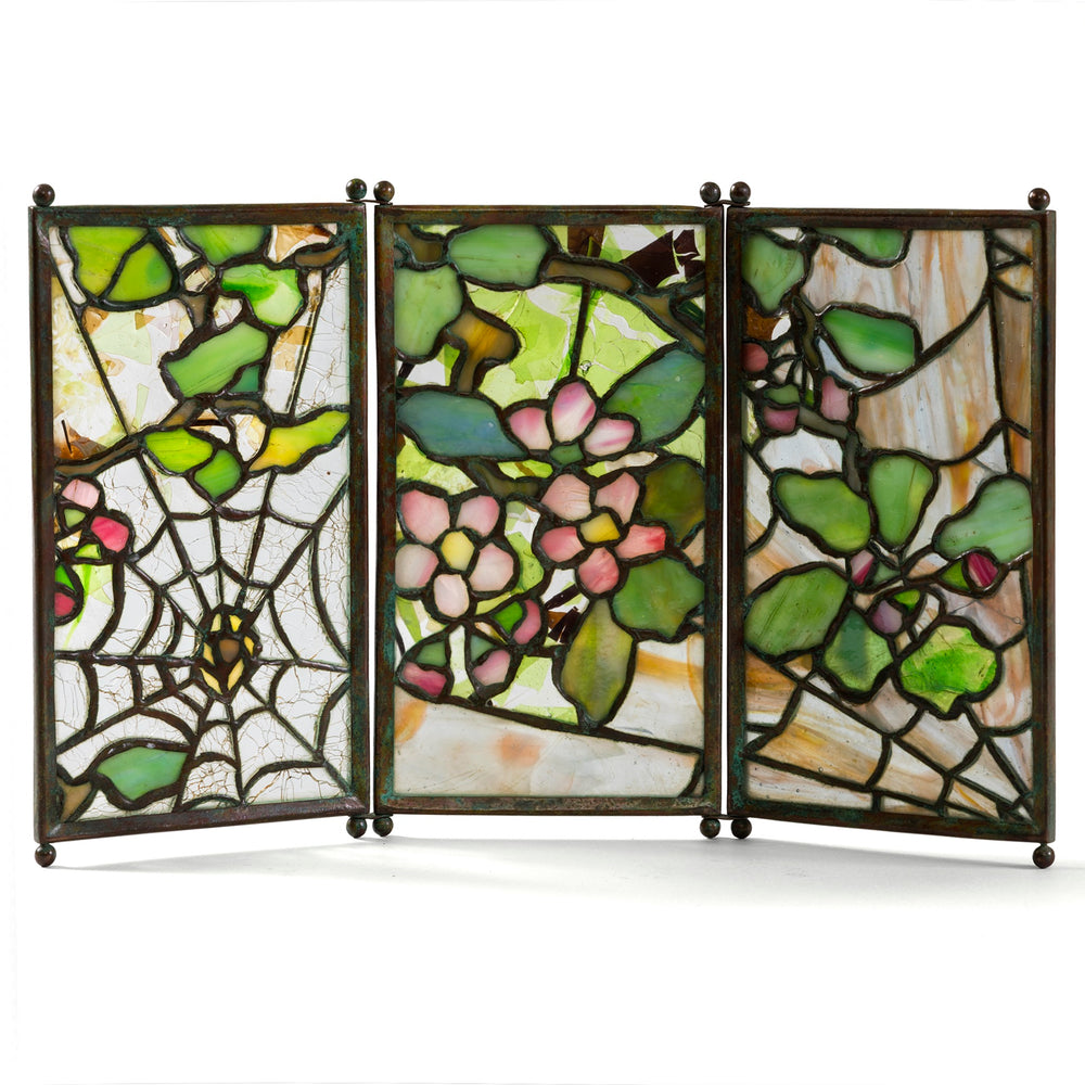 
                      
                        Macklowe Gallery Tiffany Studios New York "Cobweb and Apple Blossom" Tea Screen
                      
                    