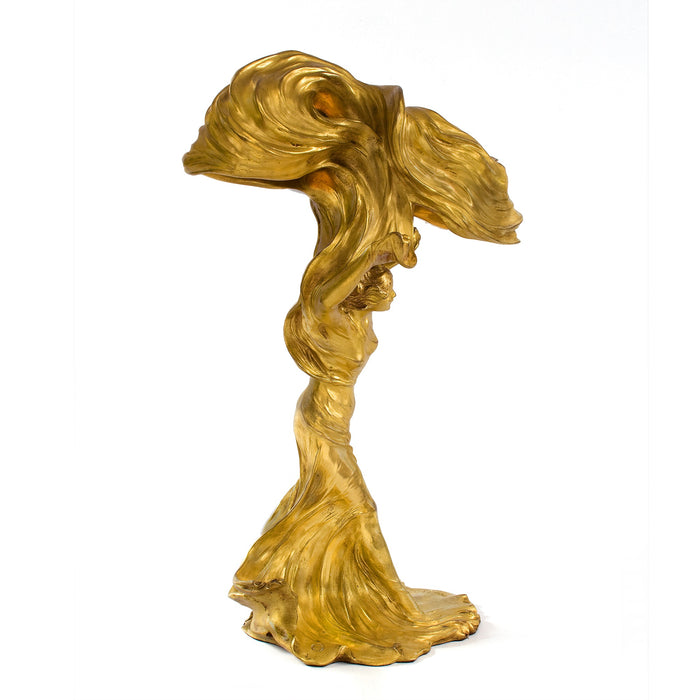 Macklowe Gallery François-Raoul Larche "Loïe Fuller," Gilt Bronze Sculpture