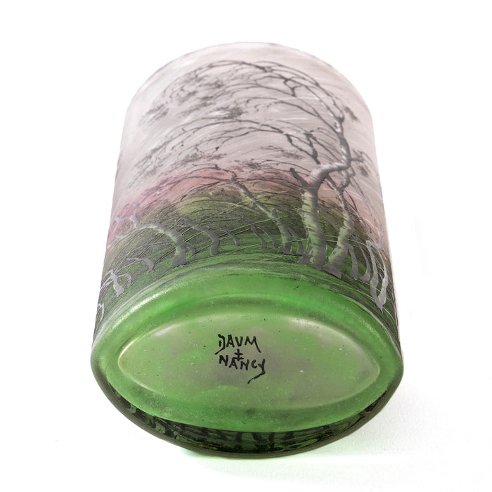 Macklowe Gallery Daum Nancy "Trees and Wind in the Rain" Cameo Glass Vase