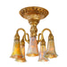 Macklowe Gallery Tiffany Studios New York "Five-Light Lily" Ceiling Fixture