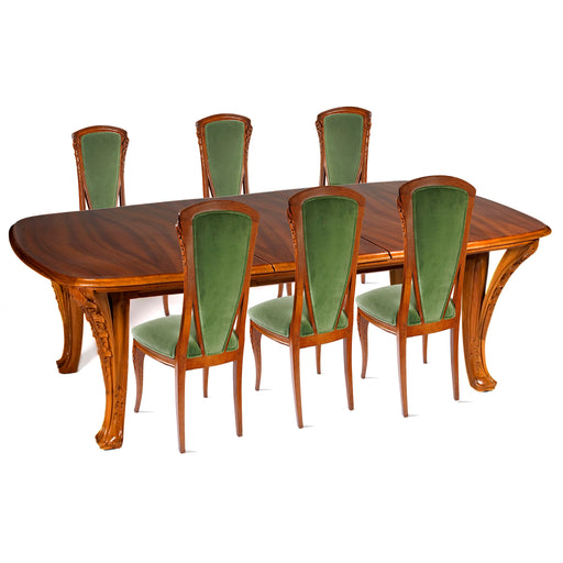 Macklowe Gallery Louis Majorelle "Chicorée" Walnut and Oak Dining Suite