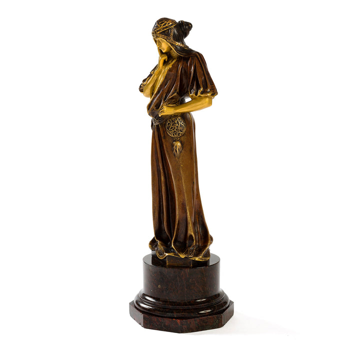 Macklowe Gallery Marius Mars-Vallet "Sarah Bernhardt as Princess Lointaine" Bronze Sculpture