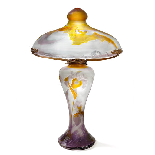 Macklowe Gallery Émile Gallé “Bats and Iris” Table Lamp