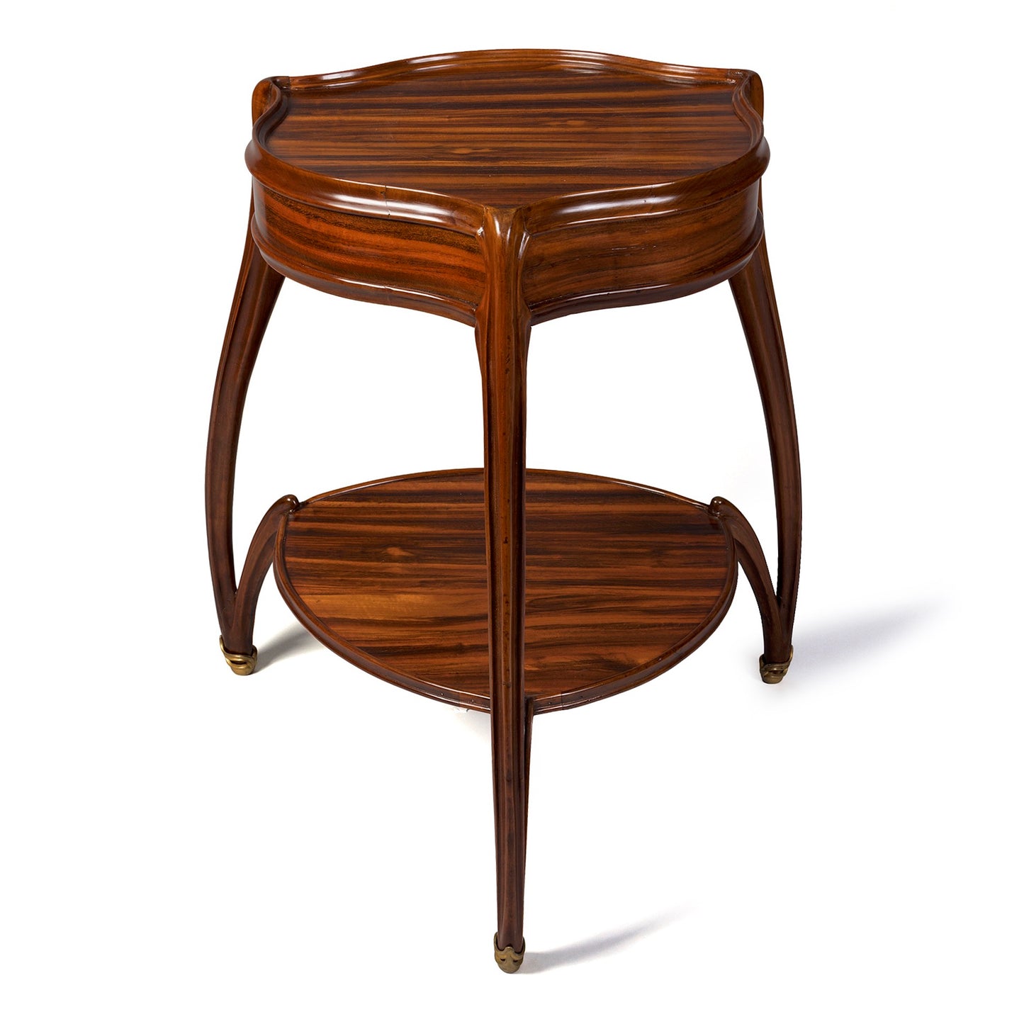 Macklowe Gallery Louis Majorelle Mahogany Two-Tier Triangular Table
