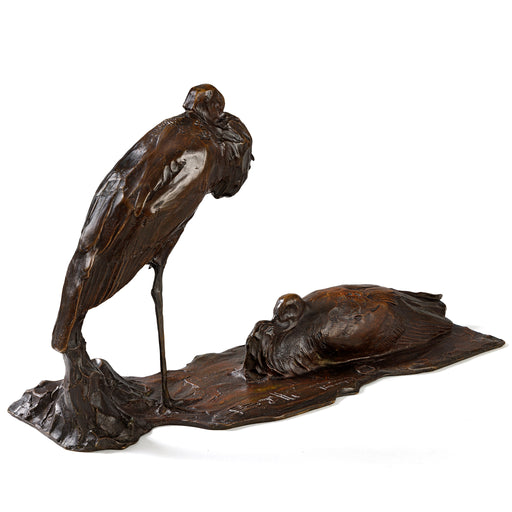 Macklowe Gallery Rembrandt Bugatti "Storks at Rest" Bronze Sculpture