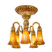 Macklowe Gallery Tiffany Studios New York "Five-Light Lily" Ceiling Fixture
