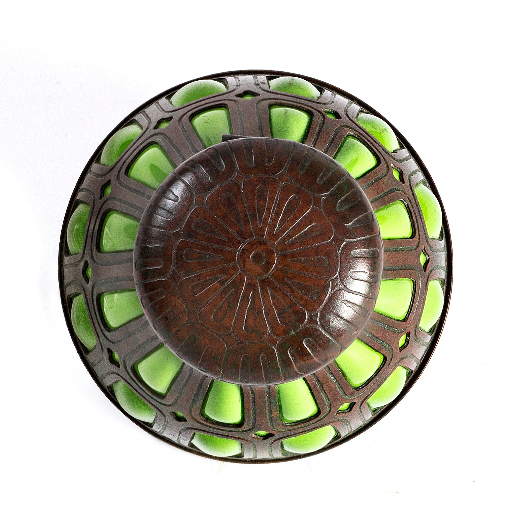 Macklowe Gallery | Tiffany Studios New York Bronze and Green Glass