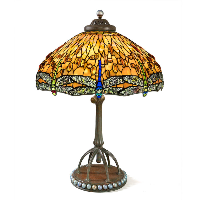 Macklowe Gallery Tiffany Studios New York Jeweled "Drophead Dragonfly" Table Lamp