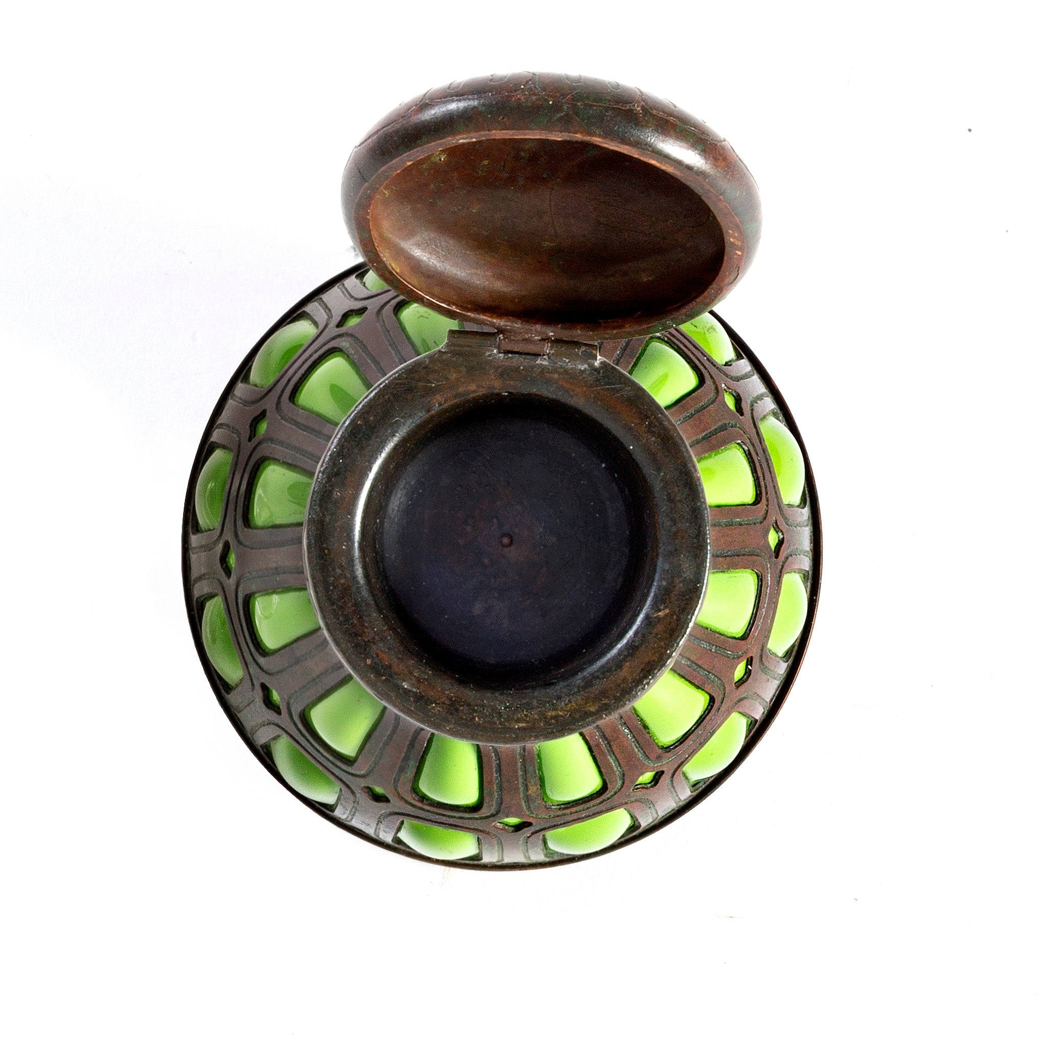 Macklowe Gallery | Tiffany Studios New York Bronze and Green Glass