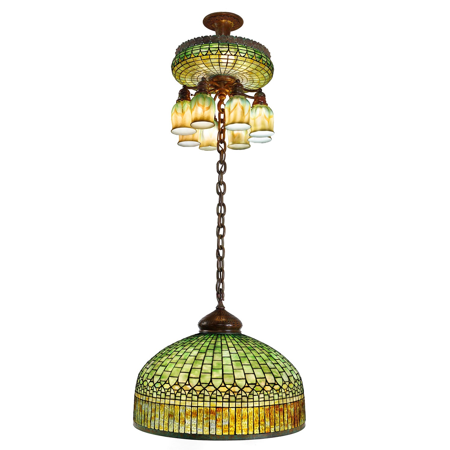 Macklowe Gallery Tiffany Studios New York "Curtain Border" Chandelier