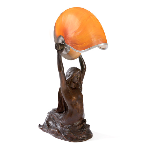 Macklowe Gallery Tiffany Studios New York "Nautilus" Table Lamp With "Mermaid" Base