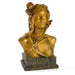 Macklowe Gallery Maurice Bouval "Woman with Iris" Gilt Bronze & Marble Bust