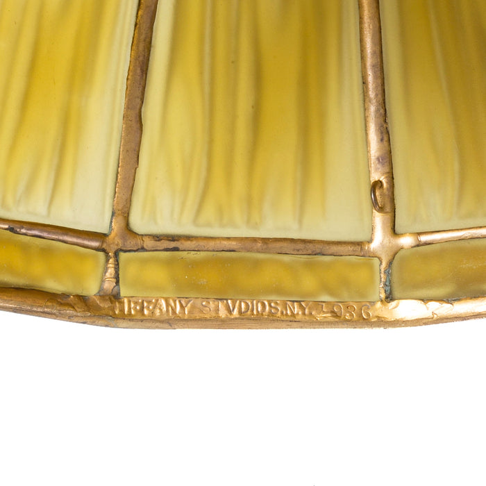 Macklowe Gallery Tiffany Studios New York "Linenfold" Gilt Bronze Floor Lamp