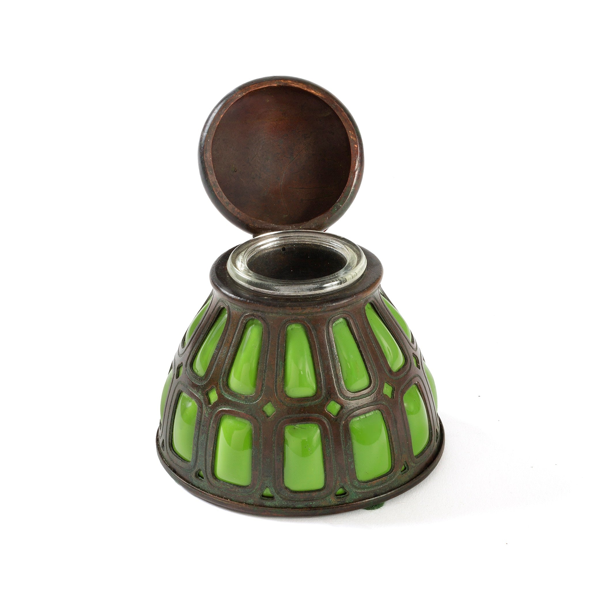 Macklowe Gallery | Tiffany Studios New York Bronze and Green Glass