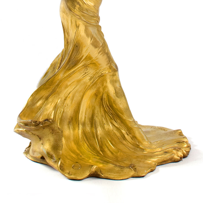 Macklowe Gallery François-Raoul Larche "Loïe Fuller," Gilt Bronze Sculpture