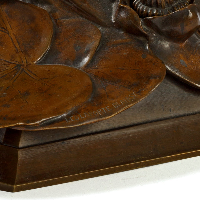 Macklowe Gallery Leo Laporte-Blairsy "Femme aux Nénuphars" Lighted Inkwell
