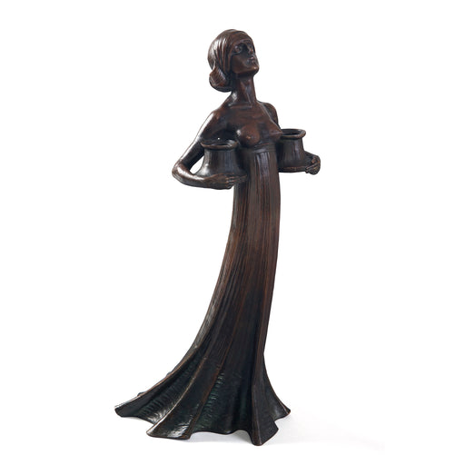 Macklowe Gallery Gustav Gurschner Bronze Female Figure Candelabrum