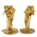 Macklowe Gallery Alexandre Clerget "Iris & Lotus" Gilt Bronze Candlesticks