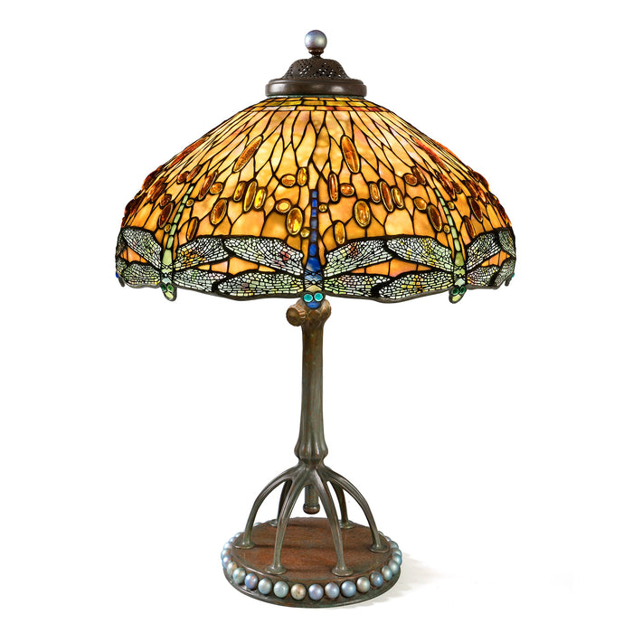Macklowe Gallery Tiffany Studios New York Jeweled "Drophead Dragonfly" Table Lamp
